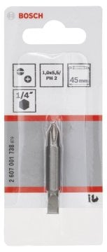 Bosch Vidalama Ucu Çift Taraflı Extra Hard PH2-S1x5,5x45 mm (1 Adet) - 2607001738