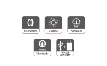 Ceta Form Şarjlı Led Boya Kontrol Lambası 500 Lümen
