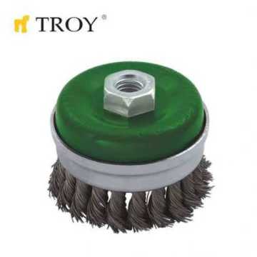 Troy 27708-75 Burma Telli Kuşaklı Çanak Fırça (75mm)