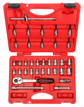 İzeltaş 3/8 İnç Altı Köşe Lokma Anahtar Ve Lokmalı Allen Set 35 Parça