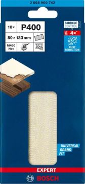 Bosch Ağ Zımpara Expert M480 80x133 mm 400 Kum (10 Adet) - 2608900742