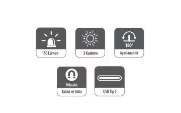 Ceta Form Lu-Max Şarjlı Led Çalışma Lambası 700 Lümen