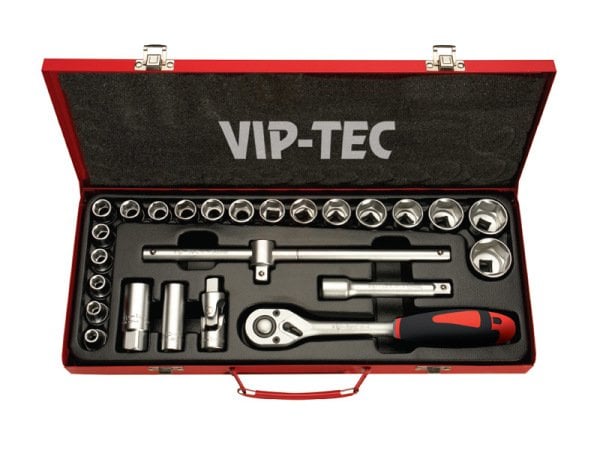 Vip-Tec Lokma Anahtar Takımı 1/2 İnç Metal Kutu 25 Parça - VT114121