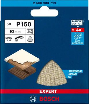 Bosch Ağ Zımpara Expert M480 93x93 mm 150 Kum (5 Adet) - 2608900719