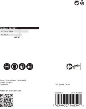 Bosch Ağ Zımpara Expert M480 93x93 mm 220 Kum (5 Adet) - 2608900721