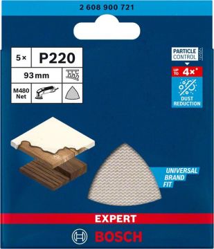 Bosch Ağ Zımpara Expert M480 93x93 mm 220 Kum (5 Adet) - 2608900721