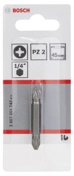 Bosch Vidalama Ucu Çift Taraflı Extra Hard PZ2-PZ2x45 mm (1 Adet) - 2607001742