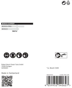 Bosch Ağ Zımpara Expert M480 93x93 mm 400 Kum (5 Adet) - 2608900724