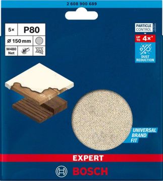 Bosch Ağ Zımpara Expert M480 Ø150 mm 80 Kum (5 Adet) - 2608900689
