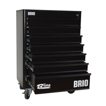 Brio Hareketli Takım Dolabı 7 Çekmece Pro Max 267 Parça Siyah Dolu