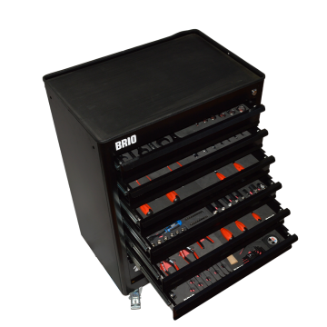 Brio Hareketli Takım Dolabı 7 Çekmece Pro Max 267 Parça Siyah Dolu