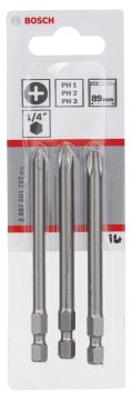 Bosch Vidalama Ucu Extra Hard Set 89 mm (3 Parça PH1/2/3) - 2607001757