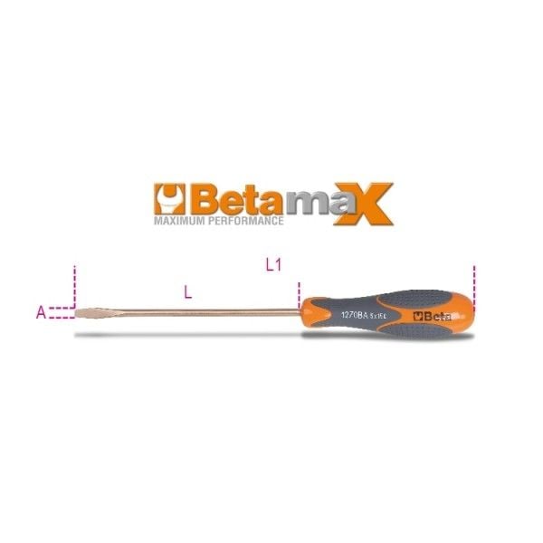 Beta Kıvılcım Çıkarmaz Düz Tornavida 1270BA 5X150