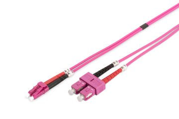 Assmann Digitus Lc-Sc Fiber Optik Patch Cord, Duplex, Multimode, Om4, 50/125 µ, 3 Mt