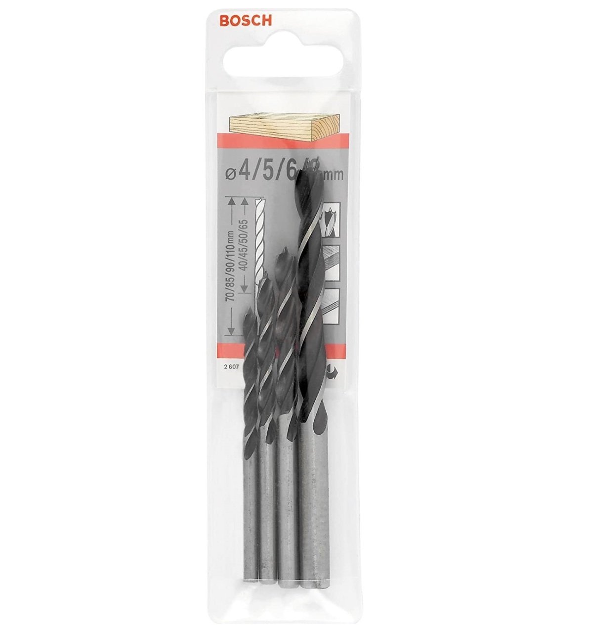 Bosch Set Ve Kasetli Ağaç Matkap Ucu 4 Parça 4-5-6-8 Mm - 2607018370