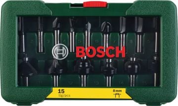 Bosch Freze Ucu Set 8 mm Şaft (15 Parça) - 2607019469