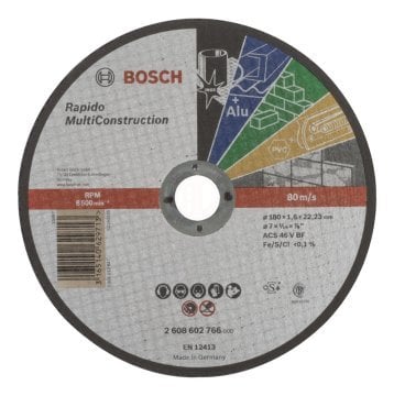 Bosch Çok Amaçlı Kesme Diski Rapido Multi Construction Düz 180x22,23x1,6 mm (ACS 46 V BF) - 2608602766