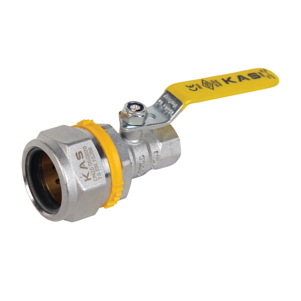 KAS Doğalgaz Vanası Rakorlu DN25 - 1/2 İnç
