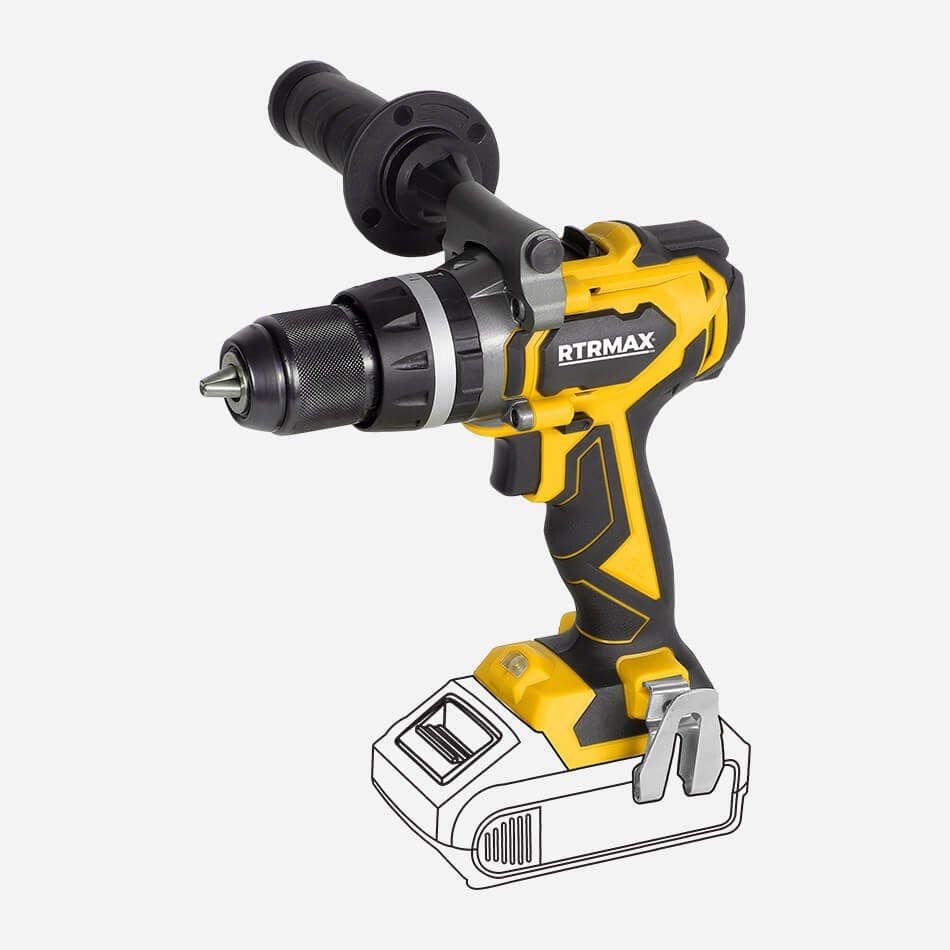Rtrmax RTX3010 Akülü Darbeli Matkap Kömürsüz 70Nm 2x4 Ah Plus Akü X-Lion