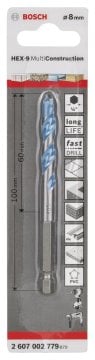 Bosch Çok Amaçlı Matkap Ucu HEX-9 MultiConstruction Altıgen Şaft 8,0x100 mm - 2607002779
