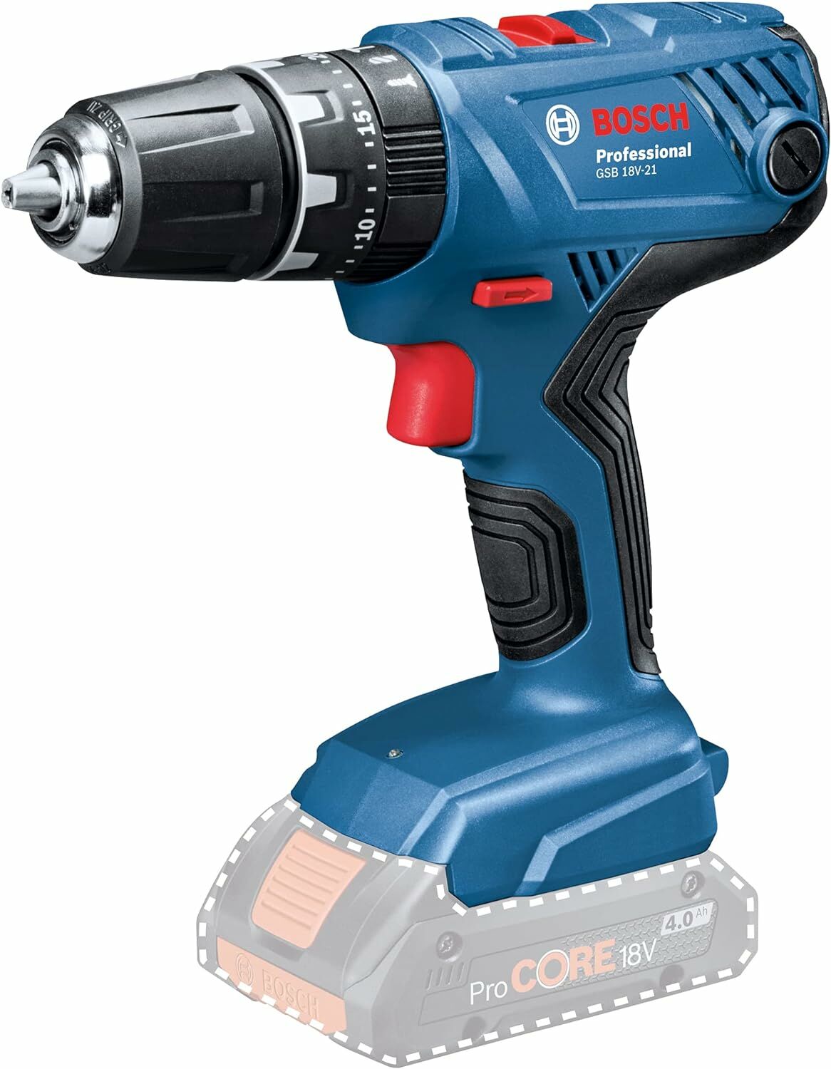 Bosch Akülü Darbeli Vidalama Matkabı GSB 18V-21 (Aküsüz) - 06019H1176