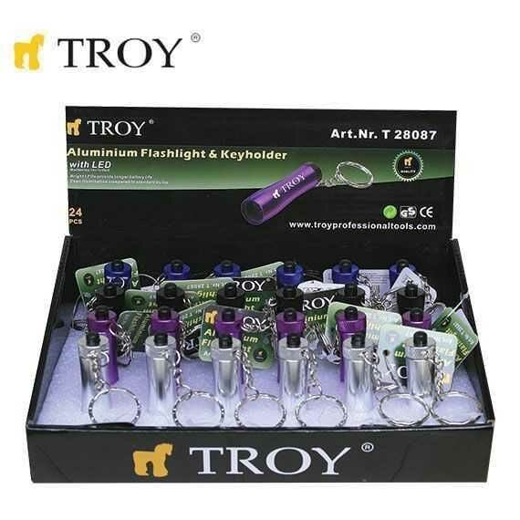 Troy 28087 Mini LED El Feneri ve Anahtarlık (24 Adet, Standlı)