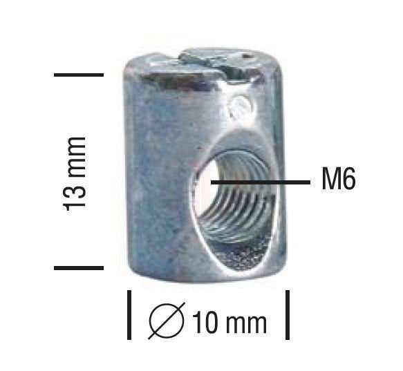 Ayder Silindir Somun M6 10x13 Çinko - A 0305