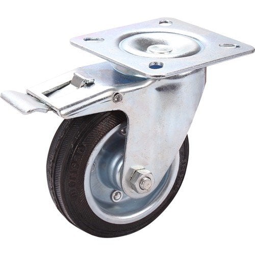 Mertsan Frenli Sac Cantlı Kauçuk Burçlu Tekerlek 150x45 mm (150 Kg)