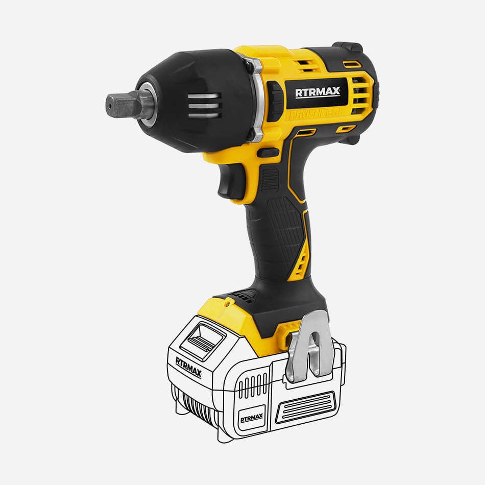 Rtrmax RTX2029 Akülü Somun Sıkma Kömürsüz 1/2 400Nm 2x4 Ah Akü X-Lion