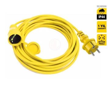 Stanley IP44 Erkek ve Dişi Fiş Kaplinli 10 Metre Uzatma Kablo 3x1.5 mm H05VV-F