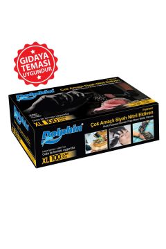 Dolphin Çok Amaçlı Siyah Nitril Eldiven Xl (1 Paket/100 Adet)
