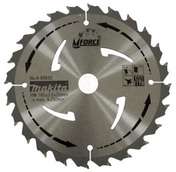 Makita Profesyonel Ahşap Daire Testere 165x20 mm 24 Diş (MFORCE) (A-89632)