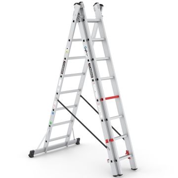 Çağsan Üç Parçalı Çok Amaçlı Alüminyum Merdiven 3x8 Basamaklı - TS175