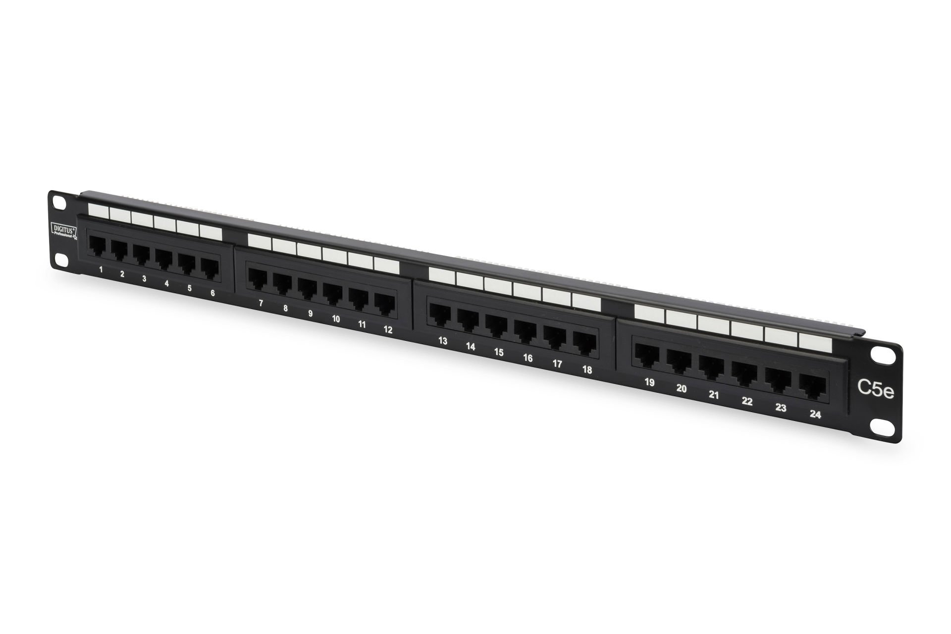 Assmann Digitus 19 Inch 24 Port Cat-5E Utp Patch Panel, 50 Μ (Mikron), Altın Kontak, Zırhsız