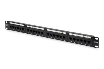 Assmann Digitus 19 Inch 24 Port Cat-5E Utp Patch Panel, 50 Μ (Mikron), Altın Kontak, Zırhsız