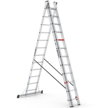 Çağsan Üç Parçalı Çok Amaçlı Alüminyum Merdiven 3x12 Basamaklı - TS205