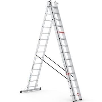 Çağsan Üç Parçalı Çok Amaçlı Alüminyum Merdiven 3x14 Basamaklı - TS220