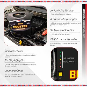 Brio Akü Takviye Cihazı 12V 2500A