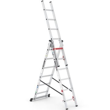 Çağsan Üç Parçalı Çok Amaçlı Alüminyum Merdiven 3x6 Basamaklı - TS6160
