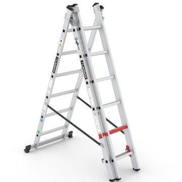 Çağsan Üç Parçalı Çok Amaçlı Alüminyum Merdiven 3x6 Basamaklı - TS6160