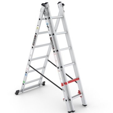 Çağsan Üç Parçalı Çok Amaçlı Alüminyum Merdiven 3x6 Basamaklı - TS6160