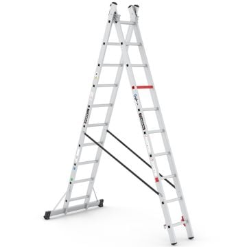 Çağsan İki Parçalı Çok Amaçlı Alüminyum Merdiven 2x10 Basamaklı - TSA6