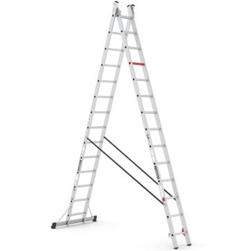 Çağsan İki Parçalı Çok Amaçlı Alüminyum Merdiven 2x14 Basamaklı - TSA8