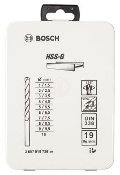 Bosch Metal Matkap Ucu HSS-G DIN 338 Set (19 Parça) - 2607018726