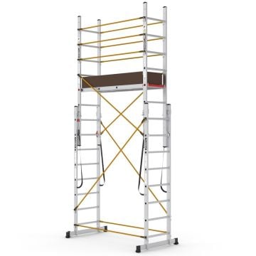 Çağsan Çok Amaçlı Alüminyum İskele Merdiven 2x8 Basamaklı - PL003