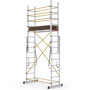 Çağsan Çok Amaçlı Alüminyum İskele Merdiven 2x8 Basamaklı - PL003