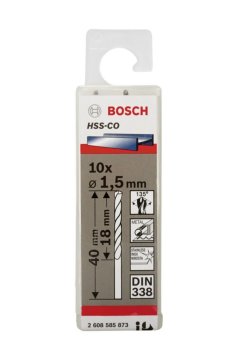 Bosch Metal Matkap Ucu HSS-Co DIN 338 (Altın) 1,5x40 mm (10 Adet) - 2608585873