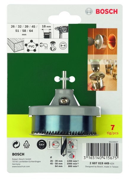 Bosch Dıy 7 Parça Ahşap Delik Açma Testeresi - 2607019449