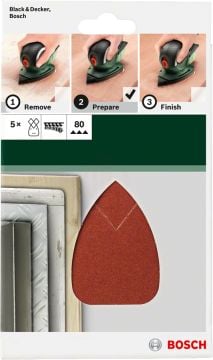 Bosch Çok Amaçlı Zımpara Kağıdı 4 Delik 95x135 mm 80 Kum (5 Adet) - 2609256A69