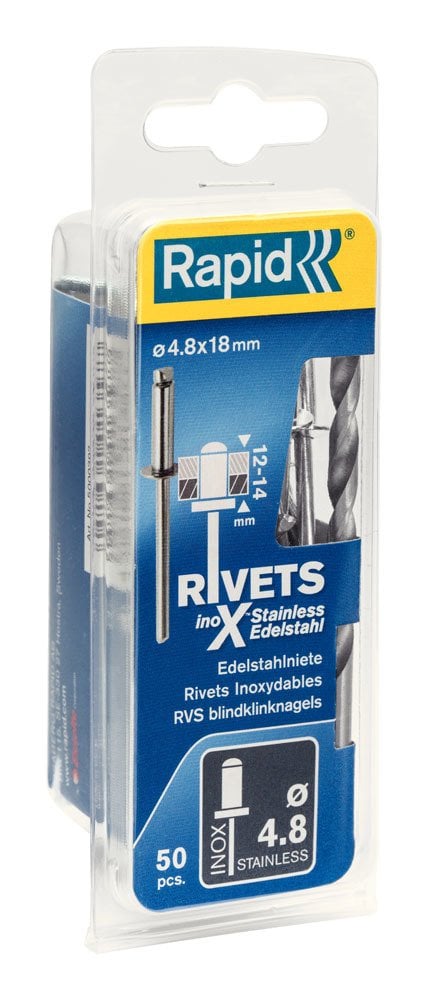 Rapid Perçin Paslanmaz 4,8x18 mm (1 Paket/50 Adet) - 5000397